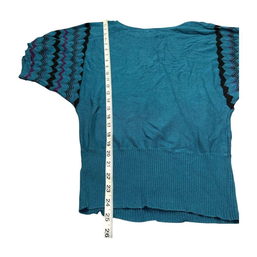 Maurices Teal Blue Raglan Top Short Sleeve Womens Medium - Picture 3 of 7